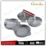 Aluminium Double Hamburger Press With Wood Handle thumbnail-2