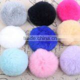 Customize Fashion Colorful Fluffy Ball Keychain / Rex Rabbit Fur Ball thumbnail-1