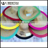 Wentou Adult Wide Brim Straw Beach Hat With Two Tone thumbnail-1