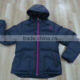 Women's Long Sleeve Hoodie Duck Down Navy Jacket