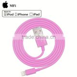 2015 China supplier 1m pink MFi phone6 charging data cable