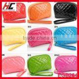 2015 China Cosmetic Factory Wholesale pu Cosmetic Bag Candy Colors Makeup Bag Women Purses Express China