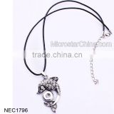 Fashion Jewellery Trending Hot Products Dolphin Pendant Rhinestone Snap Button Necklace