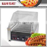 WISE Commercial 11 Rolls Electric Stainless Steel Hot Dog Roller Grill With Sneeze Guard thumbnail-5