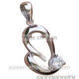 CZ Stone Casting High Polished Ladys Stainless Steel Heart Chakra Necklace