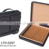 Custom Black Cigar Travel Humidor thumbnail-1