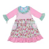 Hot selling baby dress wholesale children's boutique dress baby frock design boutique print dress