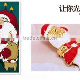 50*30mm Unique Design Personalized Enamel Christmas Santa Claus Brooch Pin thumbnail-3
