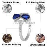 Double Zircon Blue Saphire Infinity Shaped Ring for Women thumbnail-2