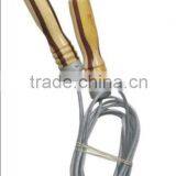 Adjustable PU Coated Metallic Jumping Rope With Wooden Handles thumbnail-1