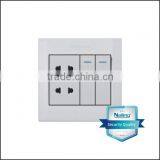Wenzhou NALING High Quality White Color 2gang 1way Switched Socket With Double 2pin US Factory Production