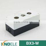 Push Button Plastic Station Electrical Control Box Three Hole White and Black BX3-W