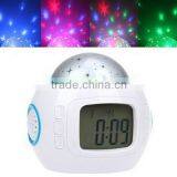 Hot Custom Personalized Children Room Sky Star Night Light Projector Alarm Clock With Sleeping Music and Thermometer Factory thumbnail-2