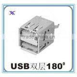 180 Female Double Usb Connector