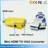 Micro HDMI TO VGA Converter Switcher With Audio For TV Box TV PS3 thumbnail-1