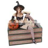 Personalized Handmade Painted Decorative Resin Witch Statue Halloween Dcor thumbnail-1