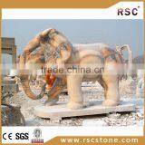Famious afterglow red marble elephant statue