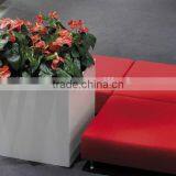 FO-245 Outdoor Cube Fiberglass Flower Planter thumbnail-1