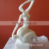 Abstract white marble hand carving fat lady sculpture