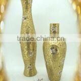 Wedding Decor Fashionable Design Beaded Mosaic Shapes Glass Gold Vases thumbnail-3
