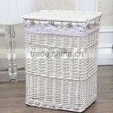 Cheap Linshu Hand Woven White Color Laundry Basket thumbnail-2