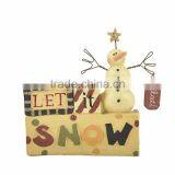Custom Christmas Resin Small Snowman Figurine Wholesale thumbnail-2