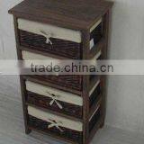 4-Drawer Wicker Storage Cabinet thumbnail-1