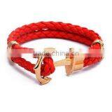 Fashion Accessories Bracelet Woman 2017 Leather Bracelet Anchor Bracelet thumbnail-5