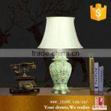 Flower Painted Blue Ceramic Table Lamp thumbnail-2
