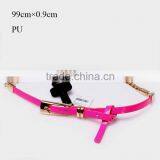 New Designed Fashion Chain Decorated Lady Thin PU Waist Chain Belt thumbnail-3