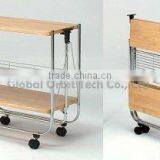 Dining Serving Kitchen Foldable Trolley Cart thumbnail-5