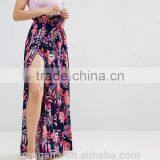 Floral Print Maxi Skirt With Belt in Print HSH6118 thumbnail-2