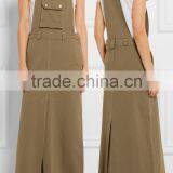 Army-green Stretch-cotton Faille Maxi Dress Snap-Fastening Shoulder Straps Names Of 15 Years Girl Without Dresses 2016 HSD5698 thumbnail-1