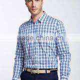 New Design Small Checked Blends Cotton Men Shirt SL0075 thumbnail-3