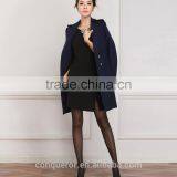 Fashional Style Lady's Overcoat. Double Breasted Navy Color Coat. L112506 thumbnail-2