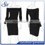 Women Off Shoulder Sleeve Bag Hip Tights Dress thumbnail-1
