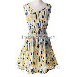 Hot Sell New Korean Style Women Clothing Bohemian Floral Sleeveless Vest Printed Beach Chiffon Dress Bohemian Style Clothing thumbnail-3