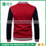 New Design European Style School Red Black Cotton Fleece Varsity Jacket for Men thumbnail-3