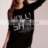 Custom Made Women Cashmere Jumper With Round Neck Longline Oversized Long Sleeve Pullover Sweater For Ladies thumbnail-3