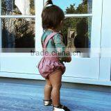 Boutique Custom Pink Plain Cotton Sleeveless Rompers Newborn Baby Summer Clothing thumbnail-2