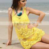 Women's Round Collar Flower Hollow Vest Swimsuit Dress Bikini Smock Swimwear SV000999 thumbnail-4