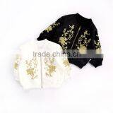 1-6 Years 2017 New Wholesale Autumn Cotton Embroidery Black White Kids Girls Coats (pick Size Color) thumbnail-1