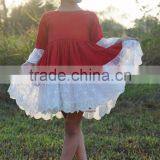 the Latest Style Wholesale Girls Boutique Dresses Red Lace Dress thumbnail-3