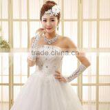 High Quality Strapless Pleats Muslim Wedding Dress thumbnail-1