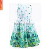 Latest Summer Custom Designs Flower Printing Net Fomal Kids Dresses thumbnail-1