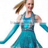 Kids Cool Latin Fringes Blue Dancewear --latin and Jazz Performance Ballte Dress thumbnail-1