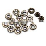 4 Colors 9mm Round Metal Brass Rhinestone Eyelets Crystal Diamond Grommets Glass Eyelets RE-9mm-001 thumbnail-6