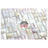White 3D Brick Wall Slab Pearl Shell Bathroom thumbnail-3