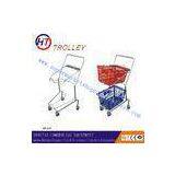 Chrome Coated Steel Wire Retail Four Wheeled Shopping Trolley Cart Japan Style thumbnail-1