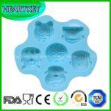 100% Food Grade 6-Cavity Doraemon Family Portraits Silicone Cake Soap Chocolate Decoration Mold thumbnail-2